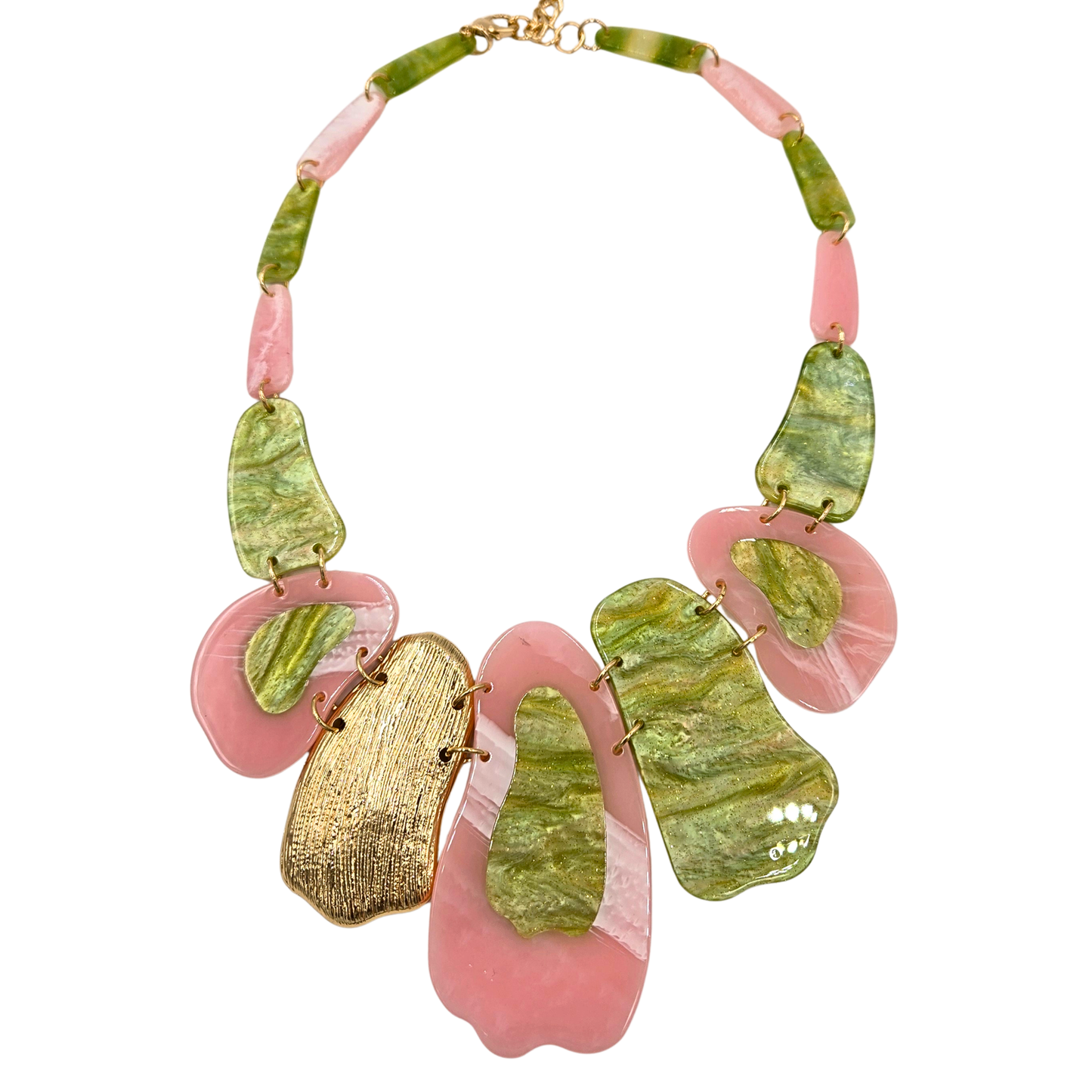 Pink & Green Garden Party Necklace