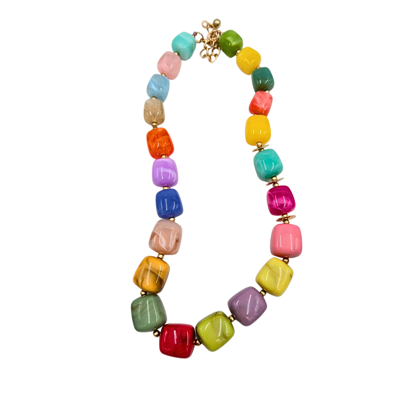Pastel Marble Cube Necklace