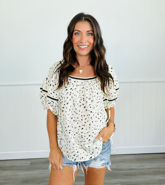 Eyelet Peasant Blouse (Reg. and Plus)