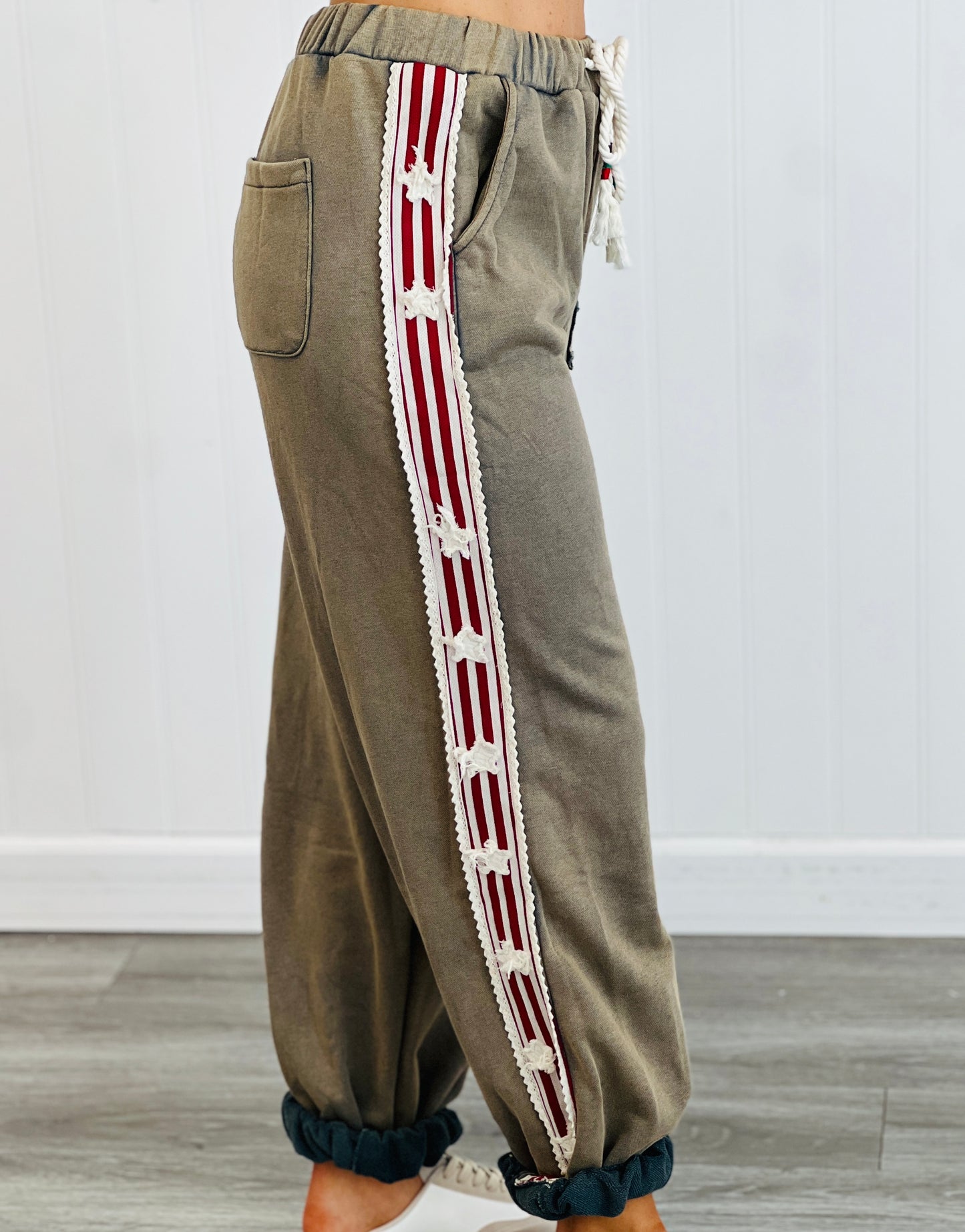 POL Vintage Moss Stars & Stripe Sides Pants (Reg.)