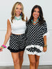 Black Polka Dot Ruffle Hem Shorts (Reg. and Plus) - 2 Colors