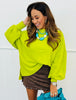 Lime Green Balloon Sleeve Blouse (Reg.)