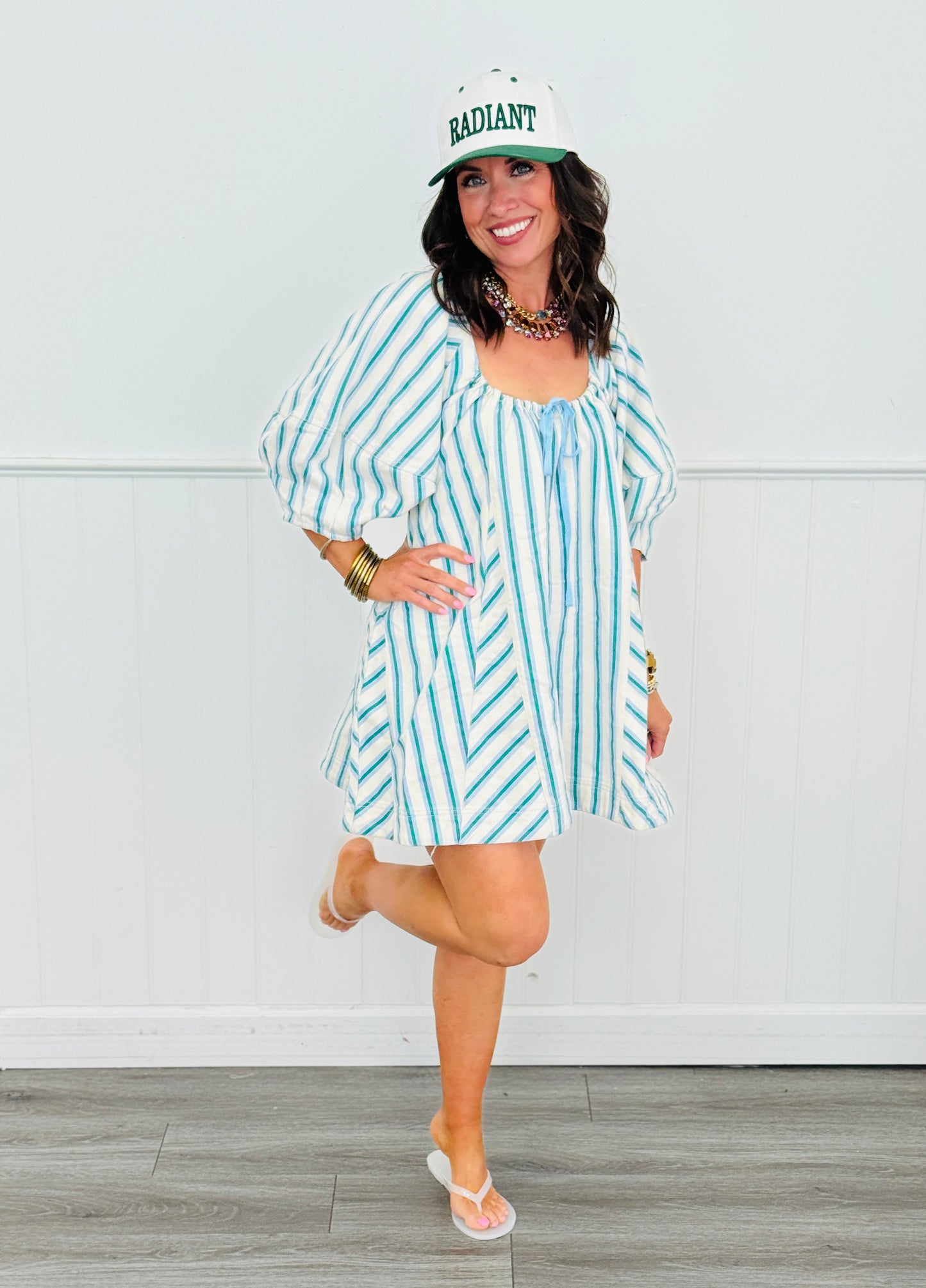 Multi Stripe Oversized Romper (Reg.)-2 Colors