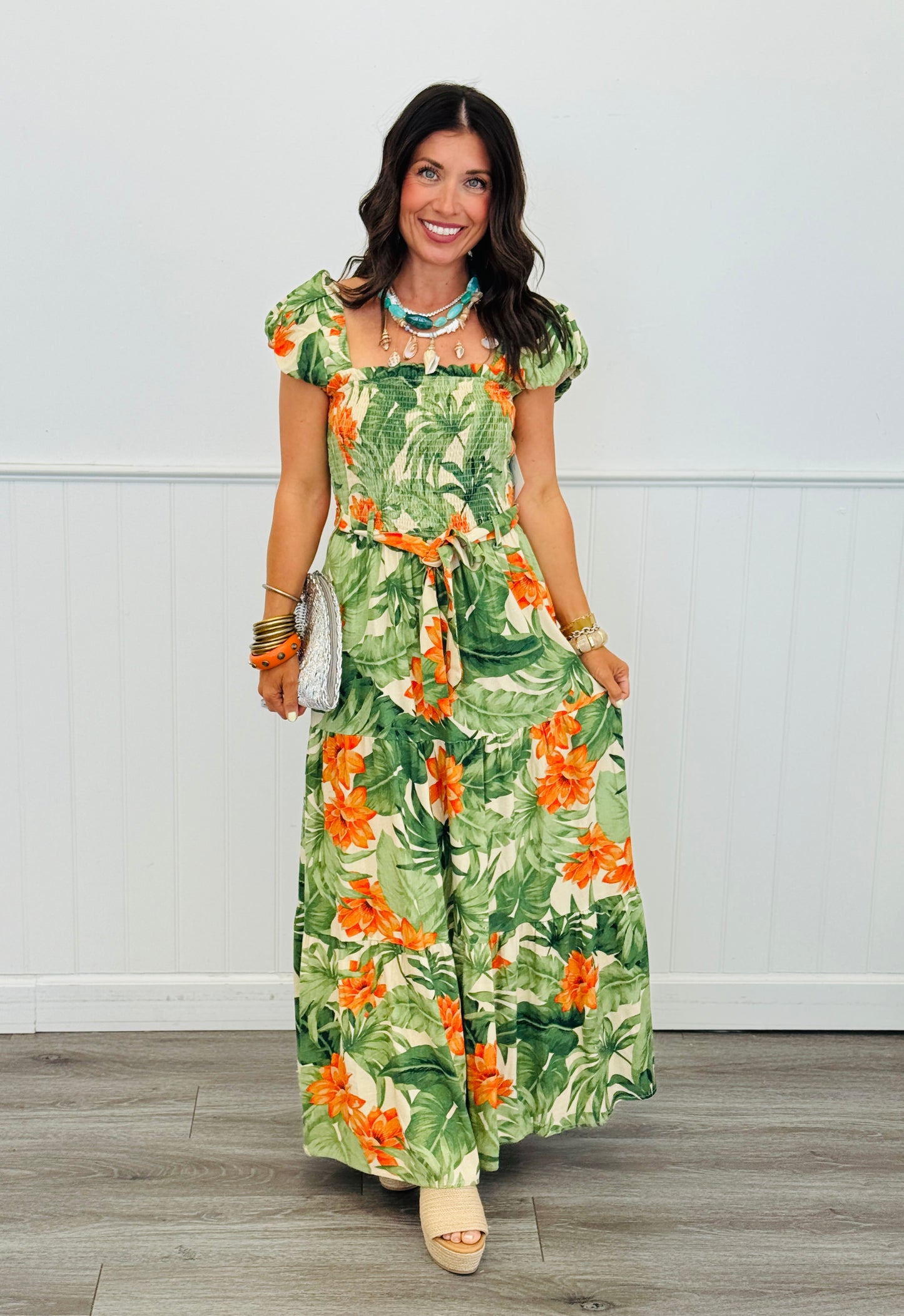 Tropical Dream Floral Print Maxi Dress (Reg & Plus)