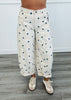 Cream/Navy Polka Dot Wide Leg Pants (Reg.)
