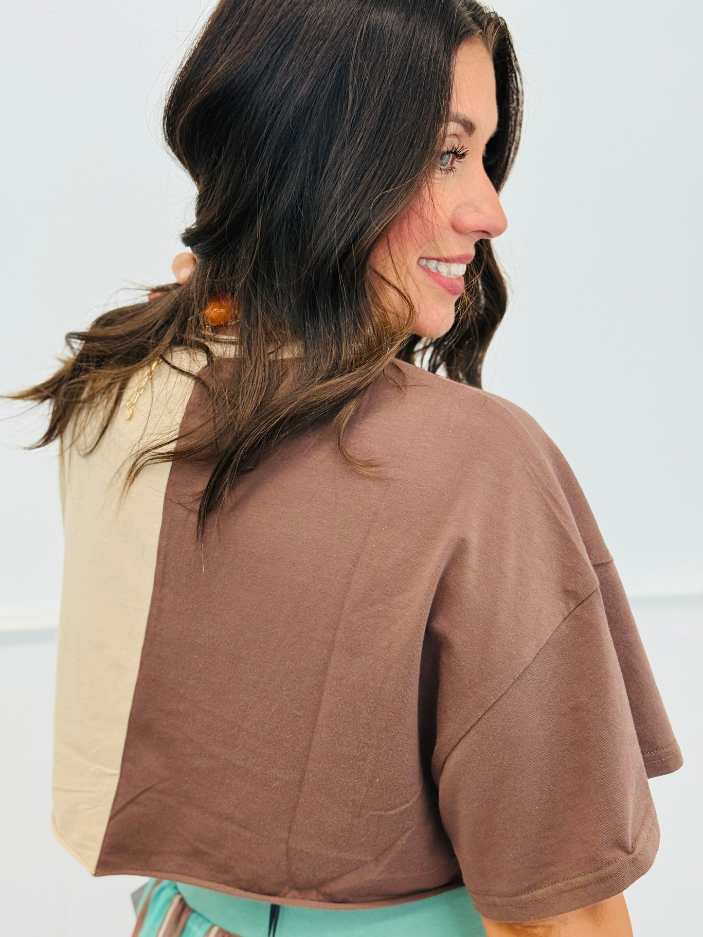 Brown Combo Split Graphic Tee (Reg.)