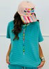 Emerald/Mint Striped Top & Shorts Set (Reg.)