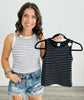 Striped Seamless Tank Top (Reg & Plus)-2 Colors