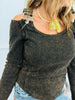 POL Stone Black Open Shoulder Top (Reg.)