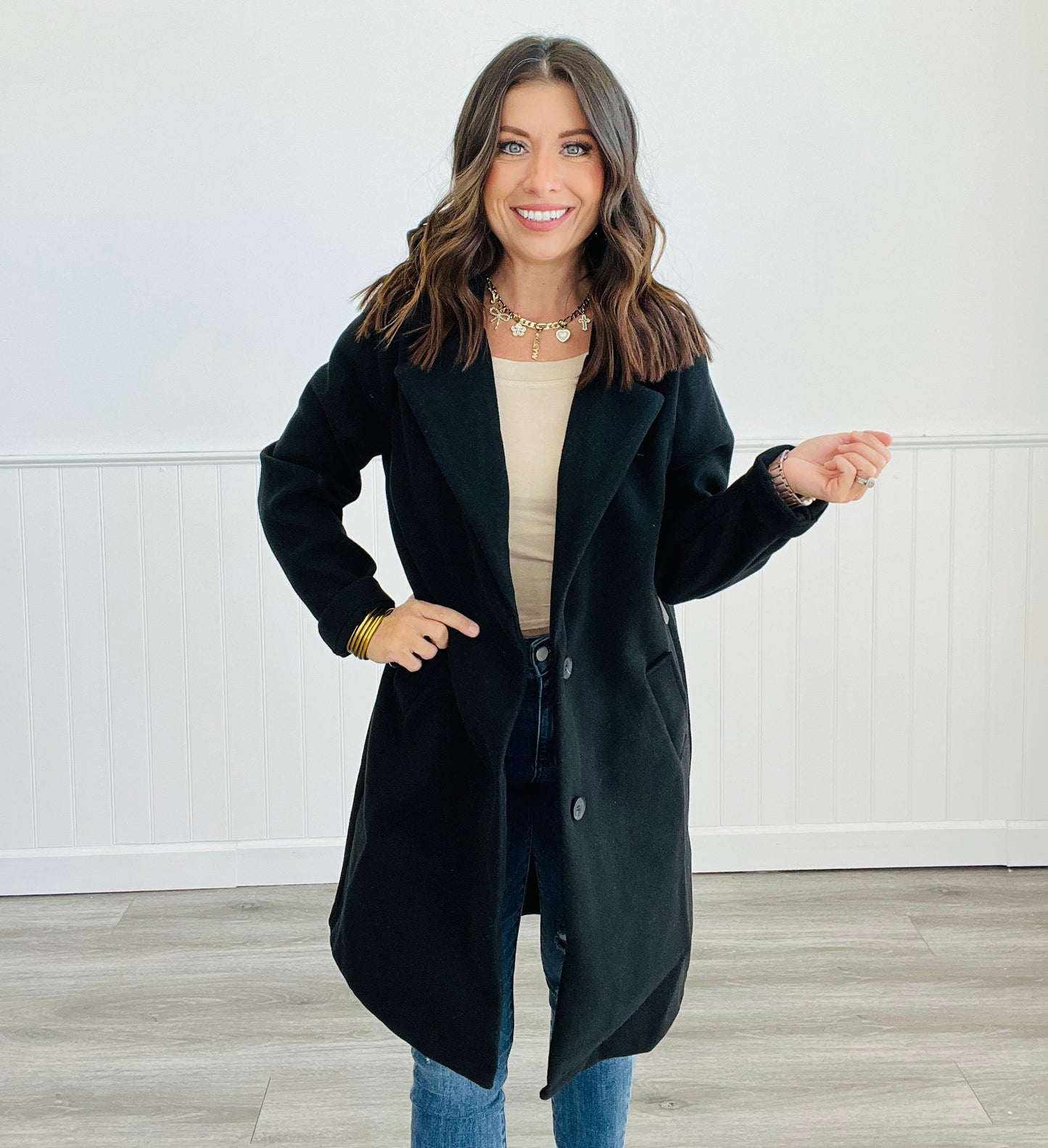 Collared Two-Buttoned Coat (Reg.) - 3 Colors