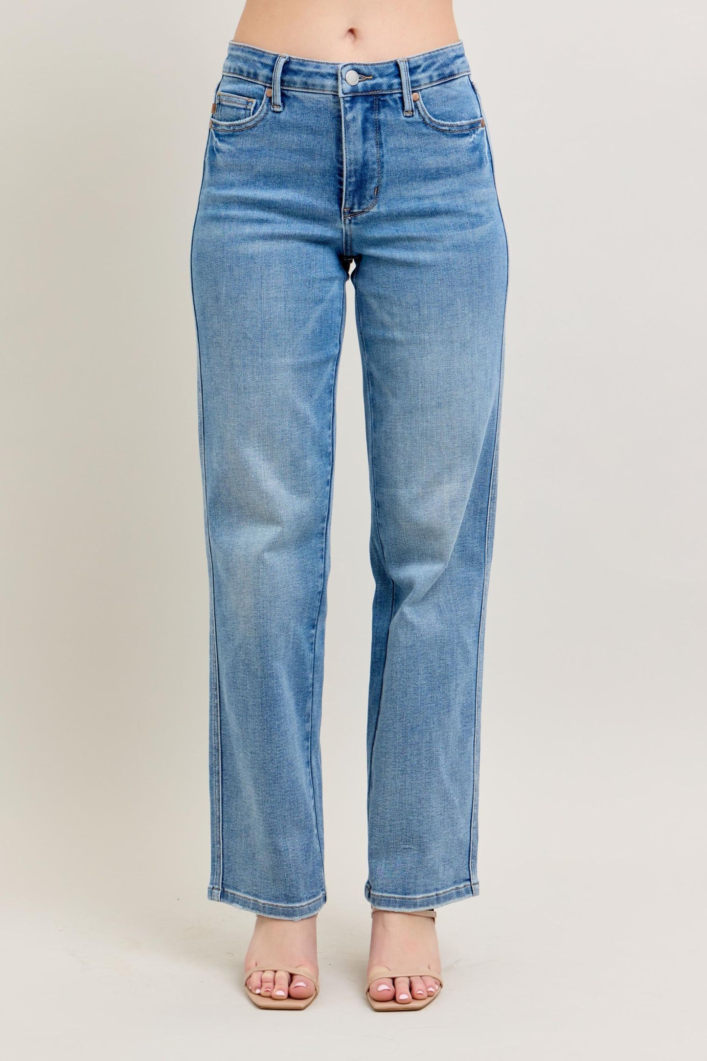 Judy Blue Live More Tummy Control Straight Jeans (Reg. and Plus)