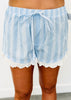Sky Pinstriped PJ Top/Short Set (Reg.)