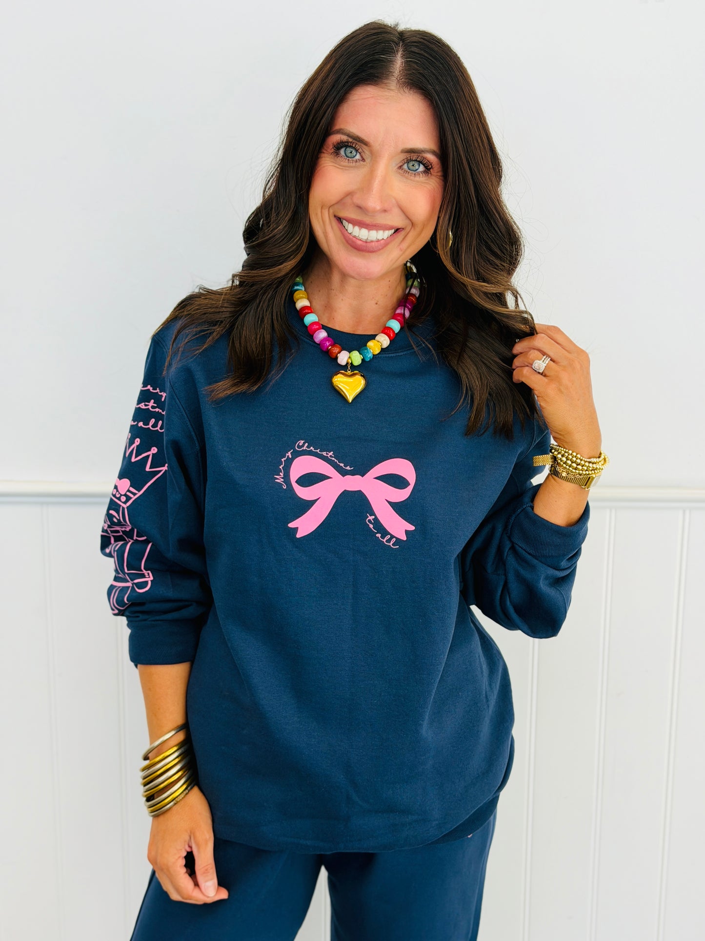 Navy Nutcracker & Bows Sweatshirt (Reg. and Plus)