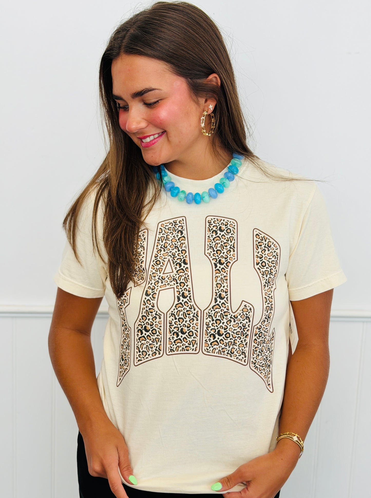 Fall in Love Leopard Graphic Tee (Reg. and Plus)