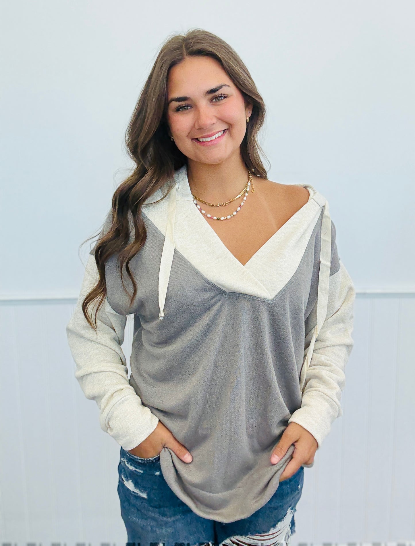 Color Block Pullover Hoodie- 3 Colors