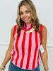 Striped Mock Neck Sleeveless Top (Reg.)-2 Colors