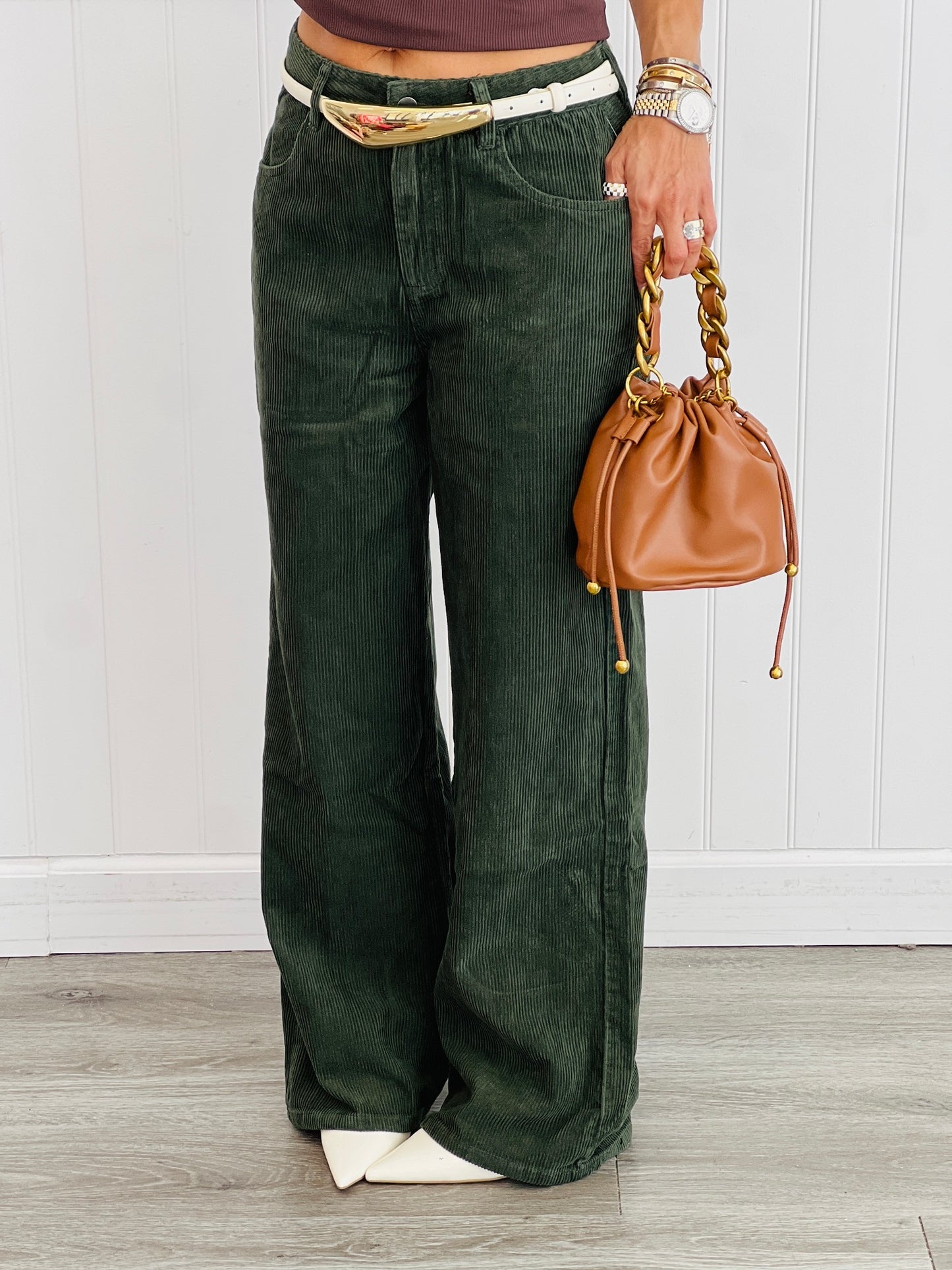 Deep Olive Corduroy Pants (Reg.)