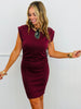 Maroon Cinched Waist Mini Dress (Reg.)