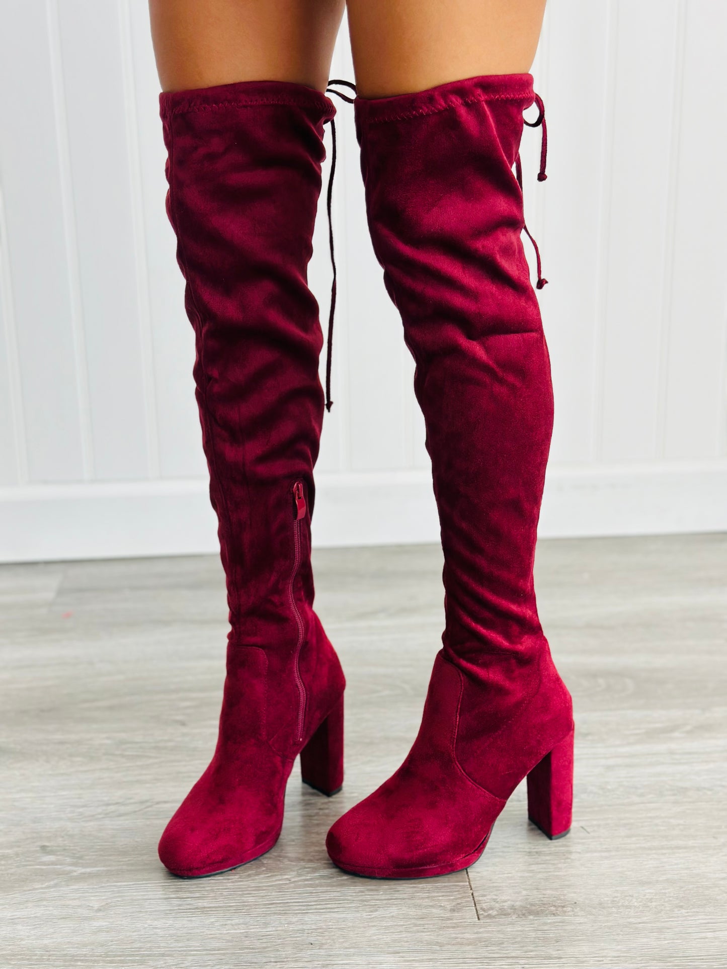 Burgundy Don't Let It Go Knee High Boots