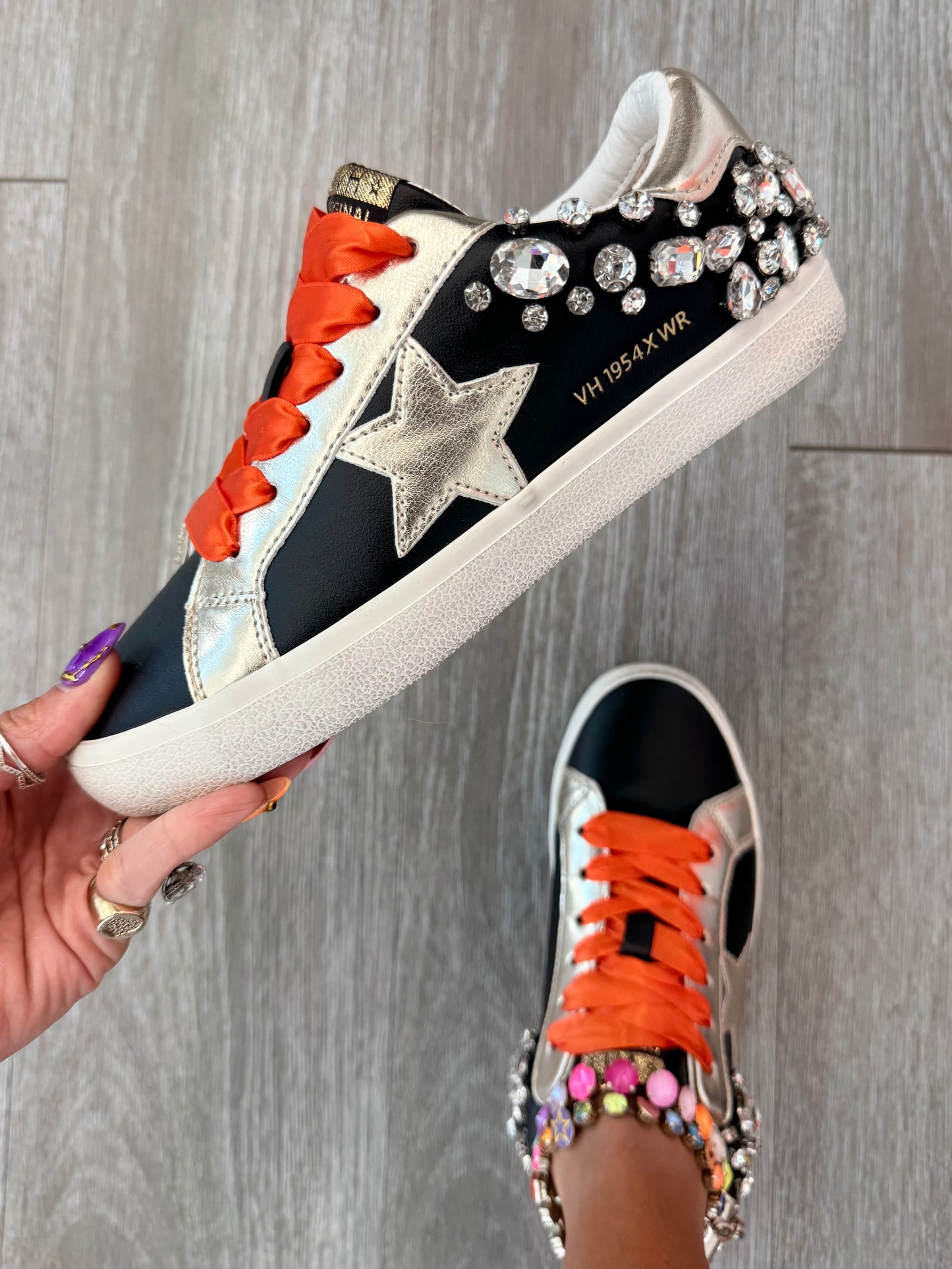 VH x WR Black Born To Shine Crystal Sneakers