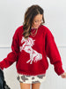 Red Horse Stitch Detail Sweater (Reg.)