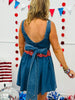 Denim Back Bow Mini Dress (Reg.)