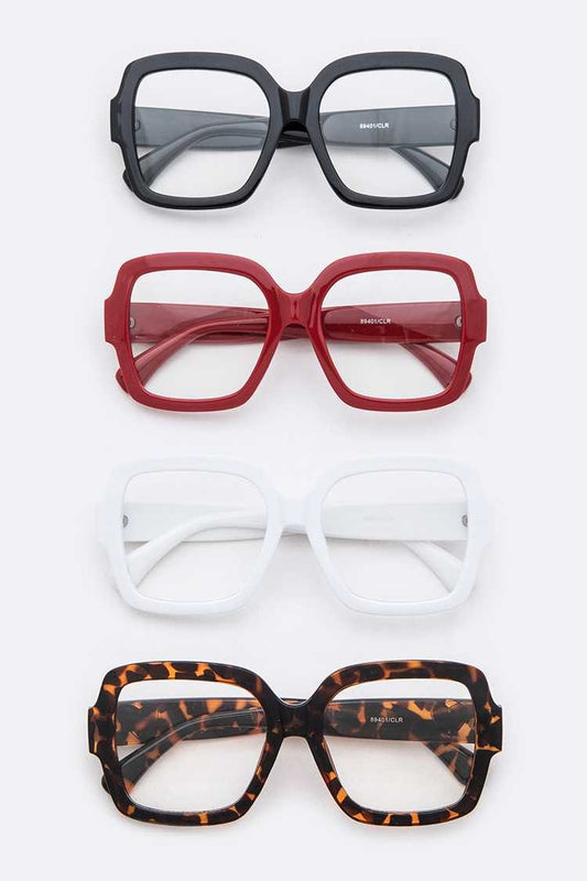 Oversized Square Glasses - 4 Colors