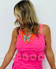 Hot Pink Crochet Geometric Tank Top (Reg & Plus)