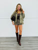 Olive Bandana Paisley Print Lace Trim Jacket (Reg & Plus)