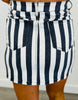 Nova Navy Striped Denim Skirt (Reg. and Plus)