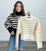 Striped Turtle Neck Sweater (Reg)-2 Colors