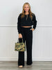 Black Rhinestone Wide Leg Pants (Reg.)