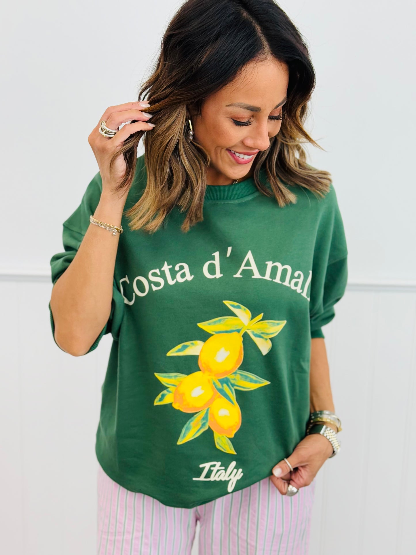 Green Costa D' Amalfi Sweatshirt (Reg & Plus)