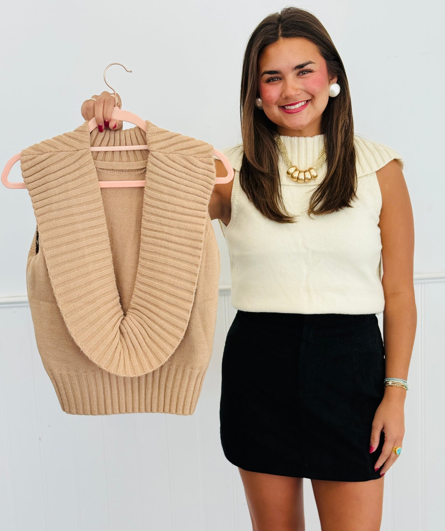 Sleeveless Open Back Turtleneck Sweater (Reg.) - 2 Colors