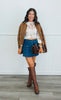 Camel Suede Zip Up Jacket (Reg. and Plus)