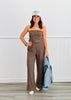 Brown/Yellow Stripe Cami &  Pants Set (Reg & Plus)