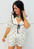 Ivory/Black Polka Dot Pintuck Pajama Set (Reg.)