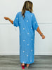 Blue Polka Dot Side Slit Midi Dress (Reg.)