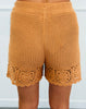 Dusty Apricot Crochet Shorts (Reg & Plus)