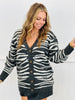 Zebra Print Button Up Cardigan (One Size) - 4 Colors