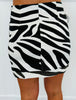 Black Zebra Print Mini Skirt (Reg.)