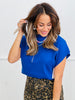 Mock Neck Knit Short Sleeve Top (Reg & Plus)-2 Colors