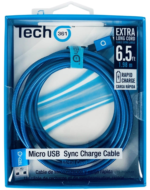 6.5Ft Fast Charging Metal Cord - 4 Colors