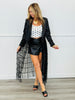 Black Faux Leather Side Buckle Mini Skort (Reg.)