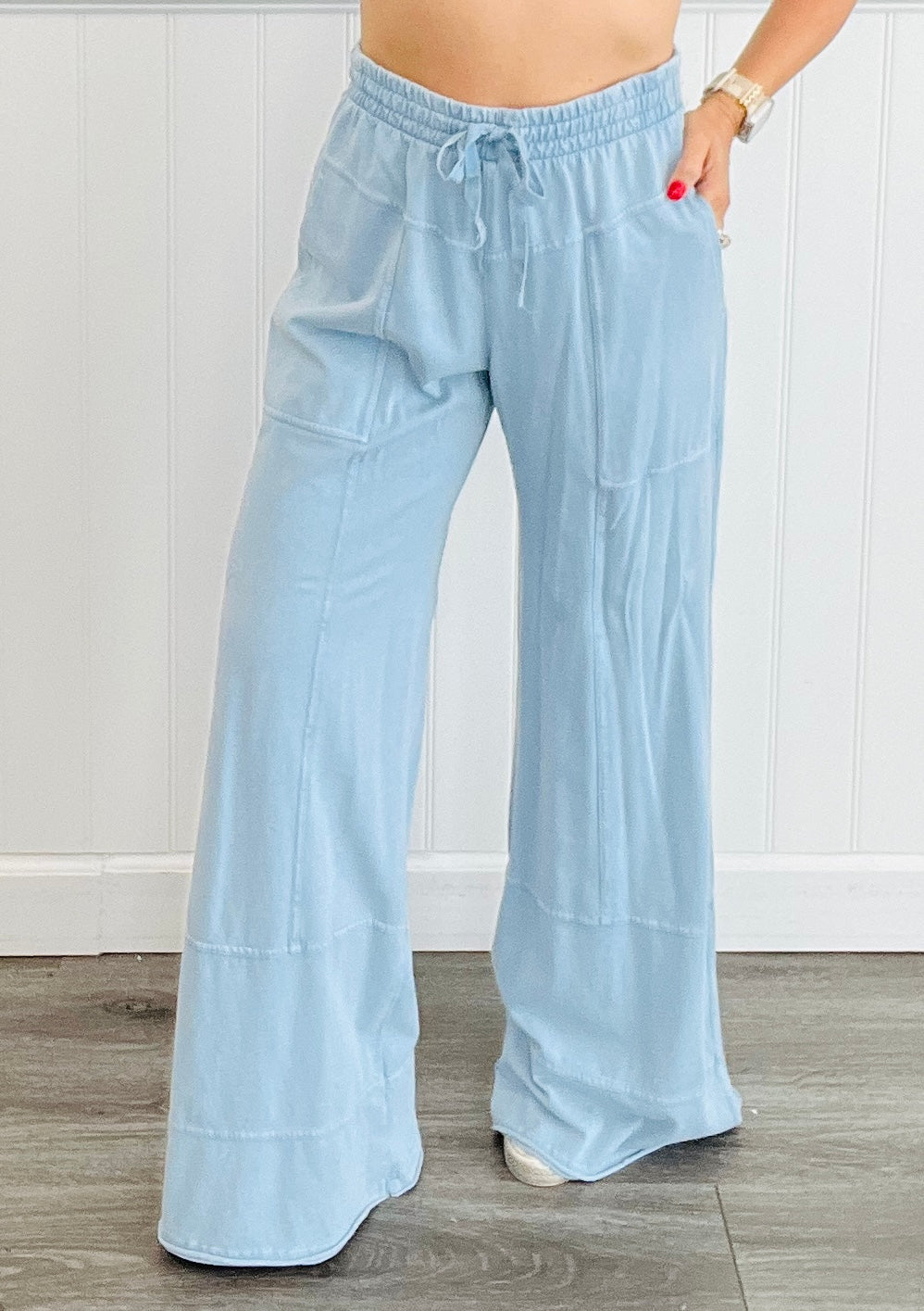 Mineral Washed Full Length Pants (Reg. and Plus) - 4 Colors