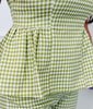Matcha Gingham Peplum Sleeveless Top (Reg.)