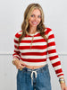 Striped Fitted Sweater Top (Reg.)-4 Colors