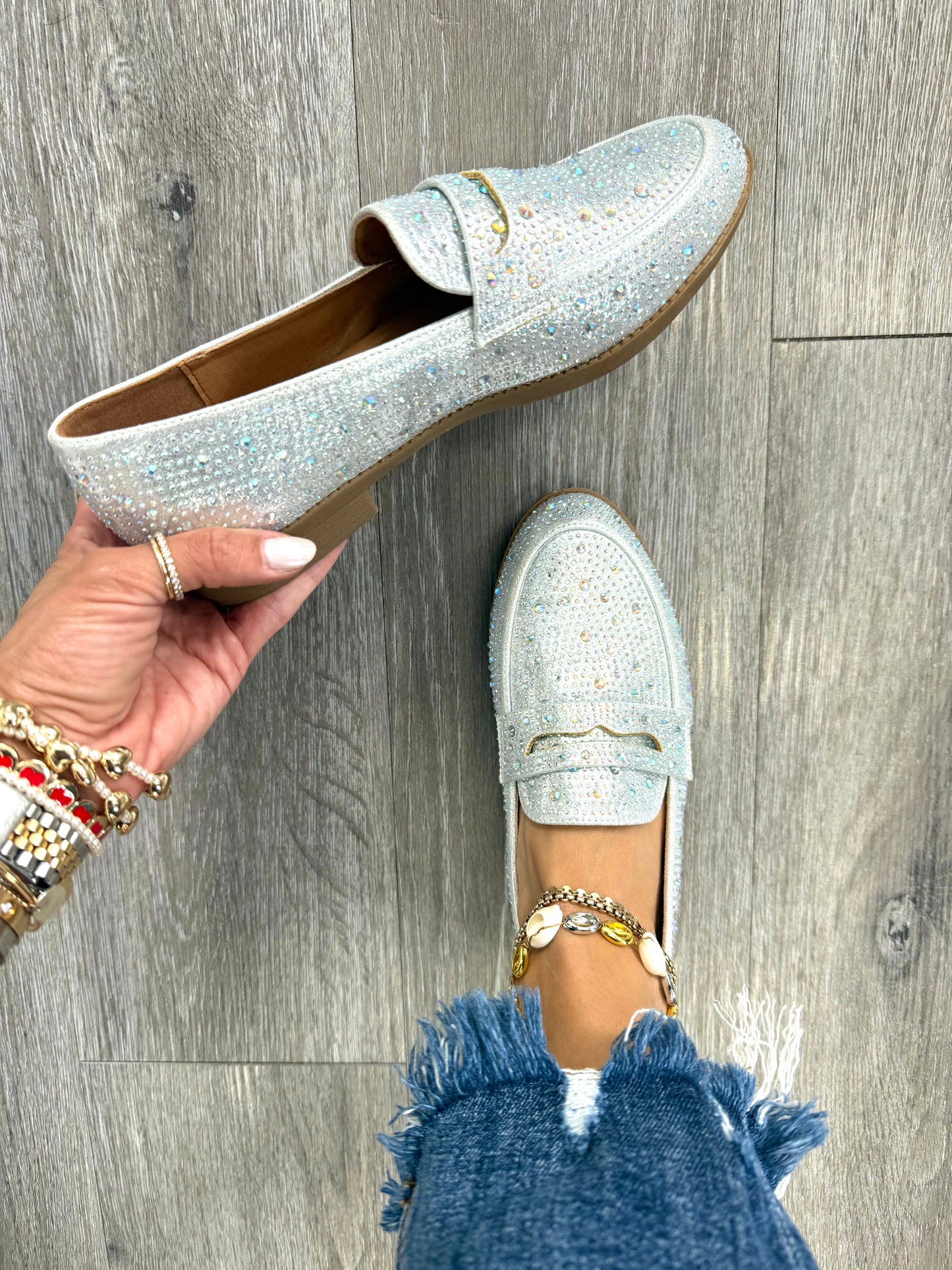 Silver Step It Up Sparkle Loafers