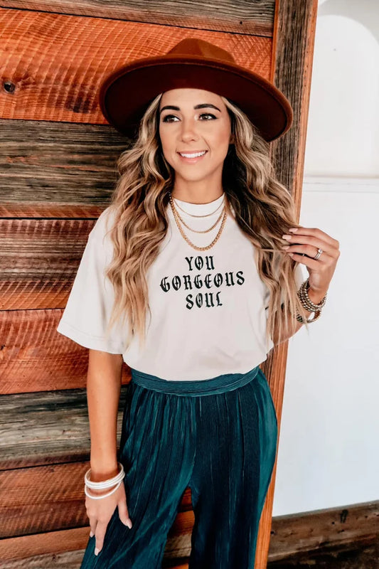 You Gorgeous Soul Sand Mock Neck Tee (Reg. and Plus)