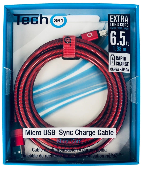 6.5Ft Fast Charging Metal Cord - 4 Colors